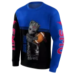 customized smu mustangs baby groot blue black hoodie best selling