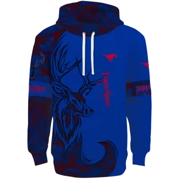 customized smu mustangs deer silhouette blue hoodie best selling