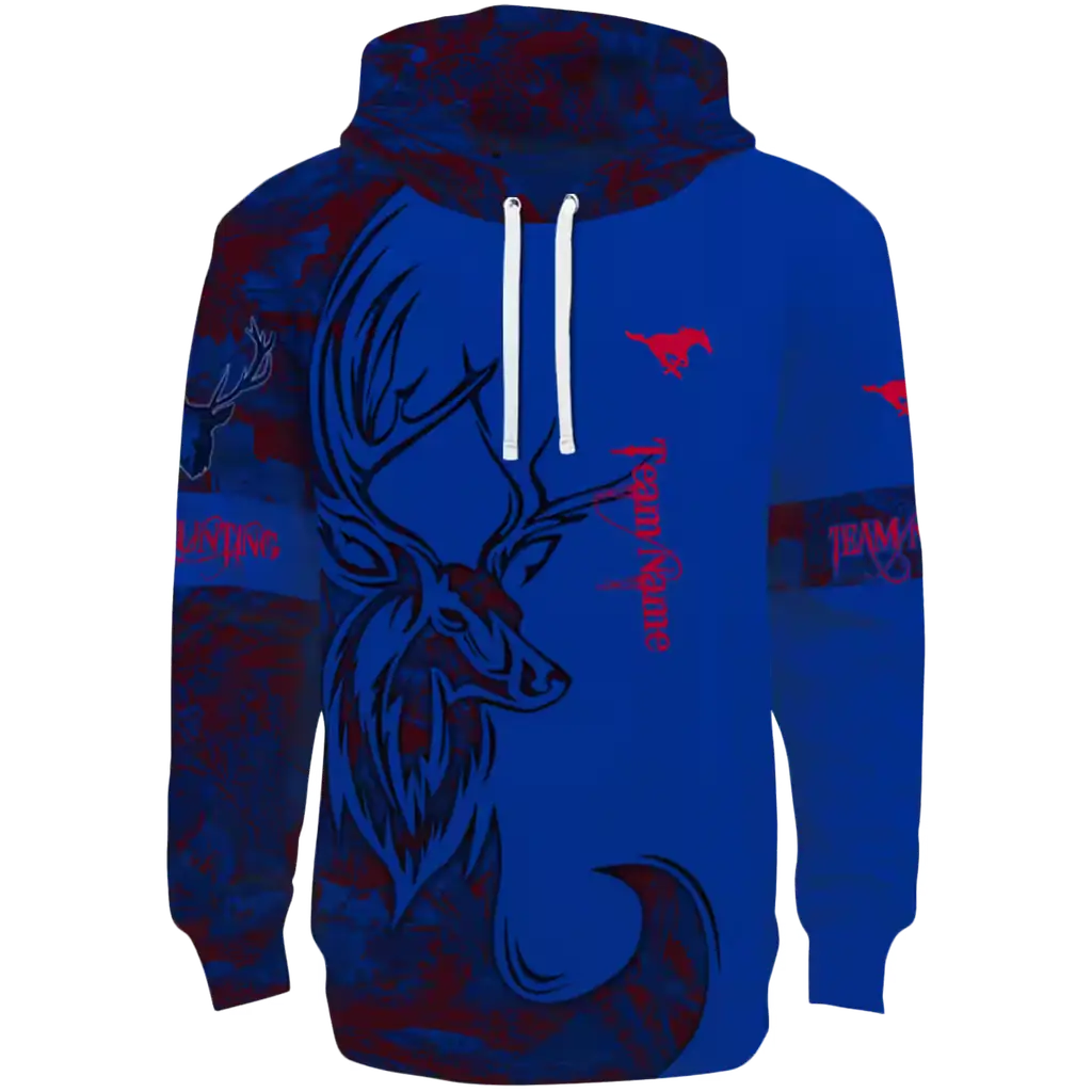 customized smu mustangs deer silhouette blue hoodie best selling customized smu mustangs deer silhouette blue hoodie best selling