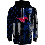 customized smu mustangs distressed flag blue black hoodie best selling