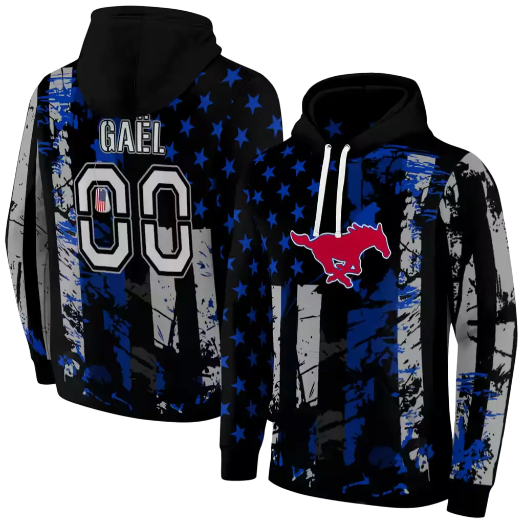 customized smu mustangs distressed flag blue black hoodie fashion forward customized smu mustangs distressed flag blue black hoodie fashion forward