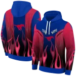 customized smu mustangs flame design blue hoodie best selling