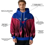 customized smu mustangs flame design blue hoodie best selling