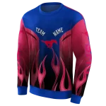 customized smu mustangs flame design blue hoodie best selling
