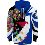 customized smu mustangs puzzle pieces blue hoodie best selling