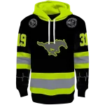 customized smu mustangs safety motif black neon green hoodie best selling