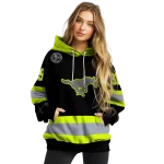 customized smu mustangs safety motif black neon green hoodie best selling