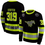 customized smu mustangs safety motif black neon green hoodie best selling