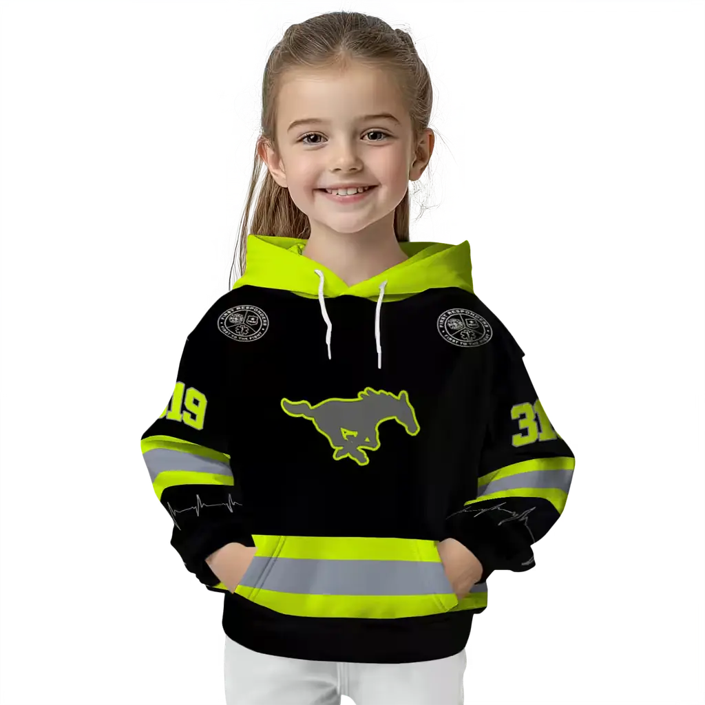 customized smu mustangs safety motif black neon green hoodie top rated customized smu mustangs safety motif black neon green hoodie top rated