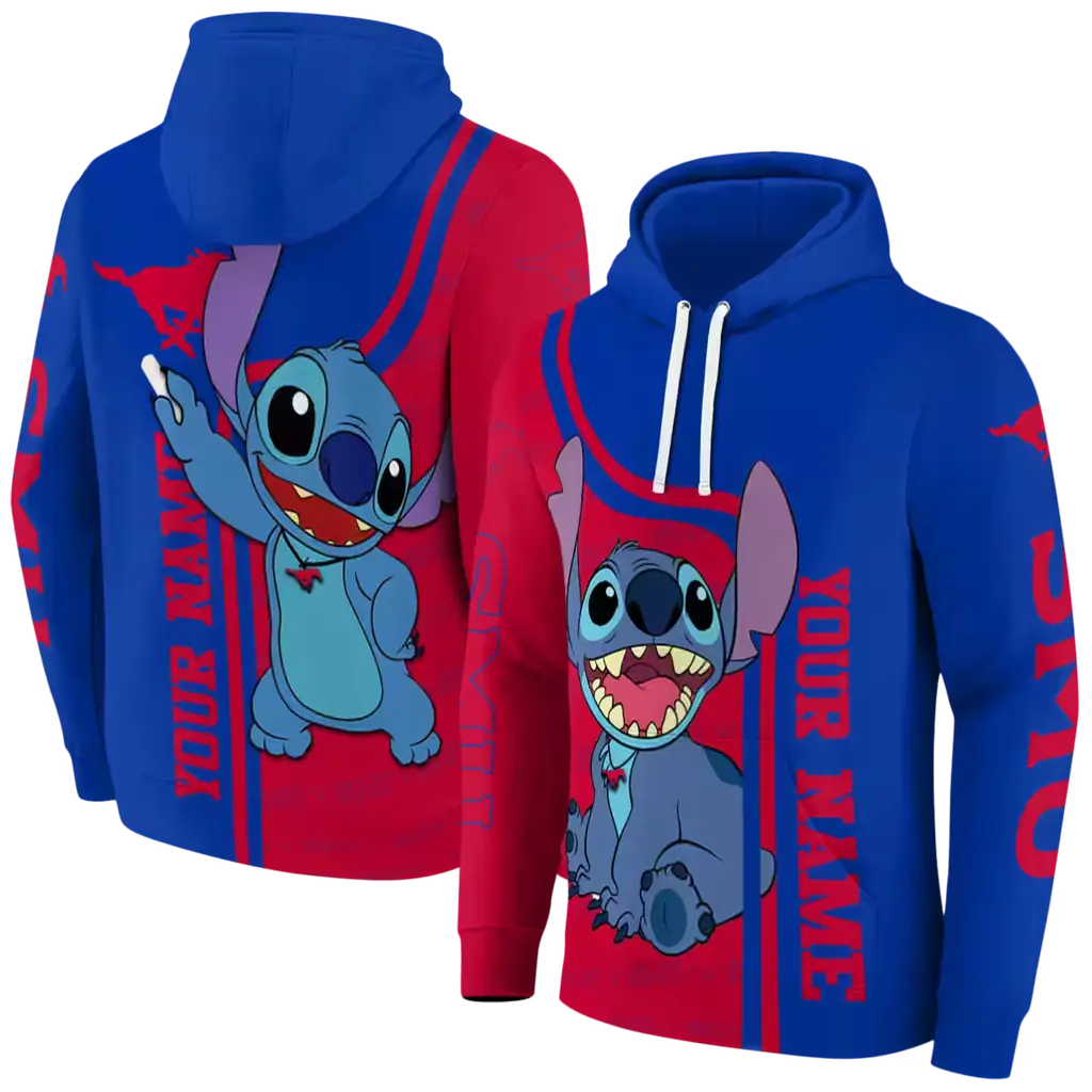 customized smu mustangs stitch blue hoodie fashion forward customized smu mustangs stitch blue hoodie fashion forward