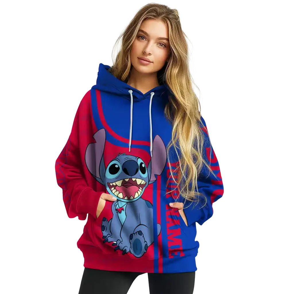 customized smu mustangs stitch blue hoodie high quality customized smu mustangs stitch blue hoodie high quality