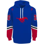 customized smu mustangs striped sleeves blue hoodie best selling