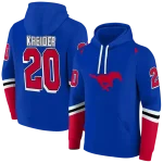 customized smu mustangs striped sleeves blue hoodie best selling