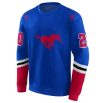 customized smu mustangs striped sleeves blue hoodie best selling