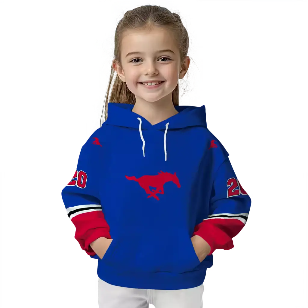 customized smu mustangs striped sleeves blue hoodie top rated customized smu mustangs striped sleeves blue hoodie top rated
