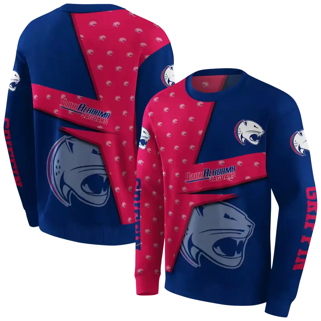 customized south alabama jaguars abstract shape blue hoodie premium grade customized south alabama jaguars abstract shape blue hoodie premium grade