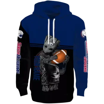 customized south alabama jaguars baby groot blue black hoodie best selling