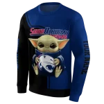 customized south alabama jaguars baby yoda blue black hoodie best selling
