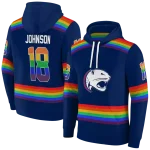 customized south alabama jaguars rainbow stripes blue hoodie best selling