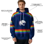 customized south alabama jaguars rainbow stripes blue hoodie best selling