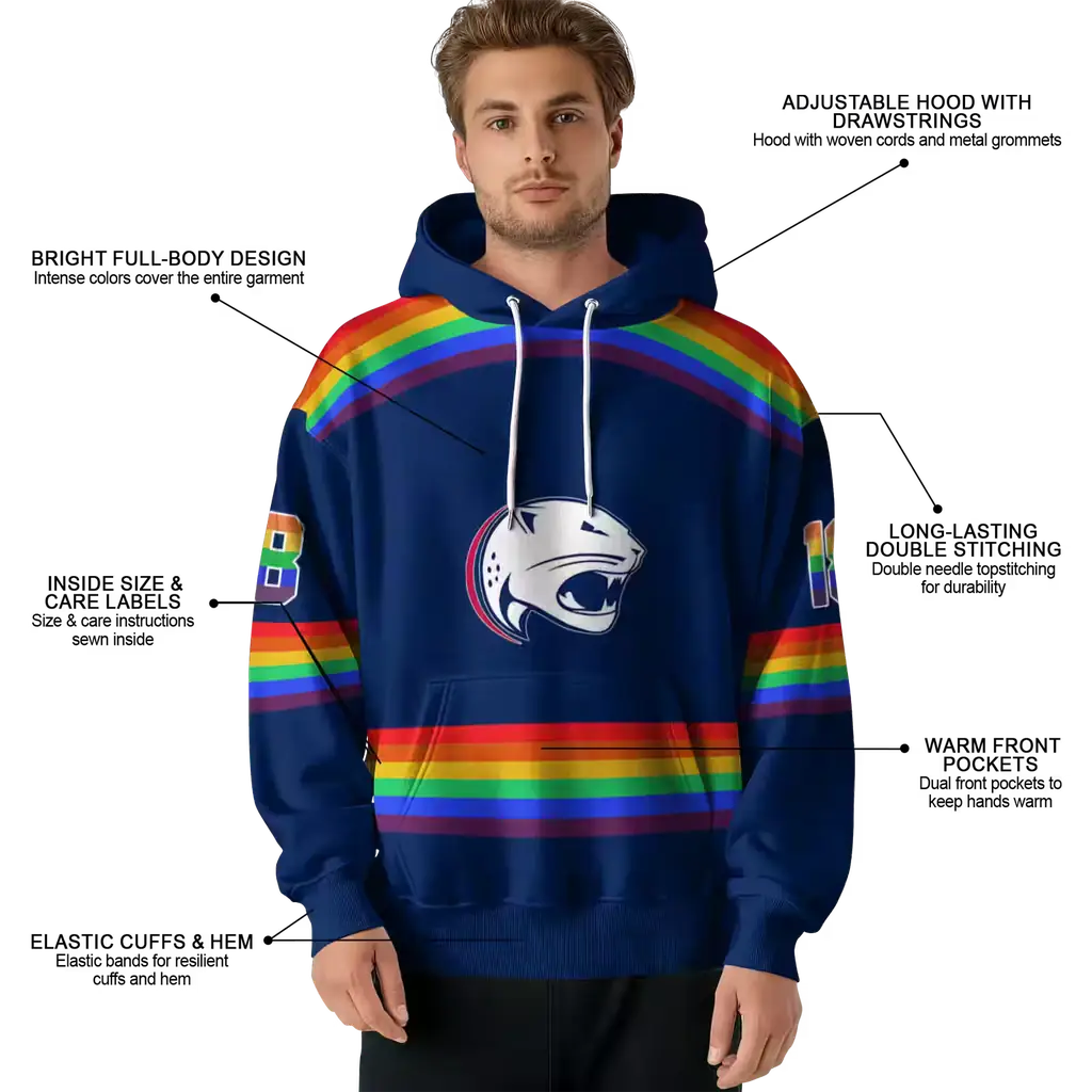 customized south alabama jaguars rainbow stripes blue hoodie latest model customized south alabama jaguars rainbow stripes blue hoodie latest model