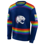customized south alabama jaguars rainbow stripes blue hoodie best selling