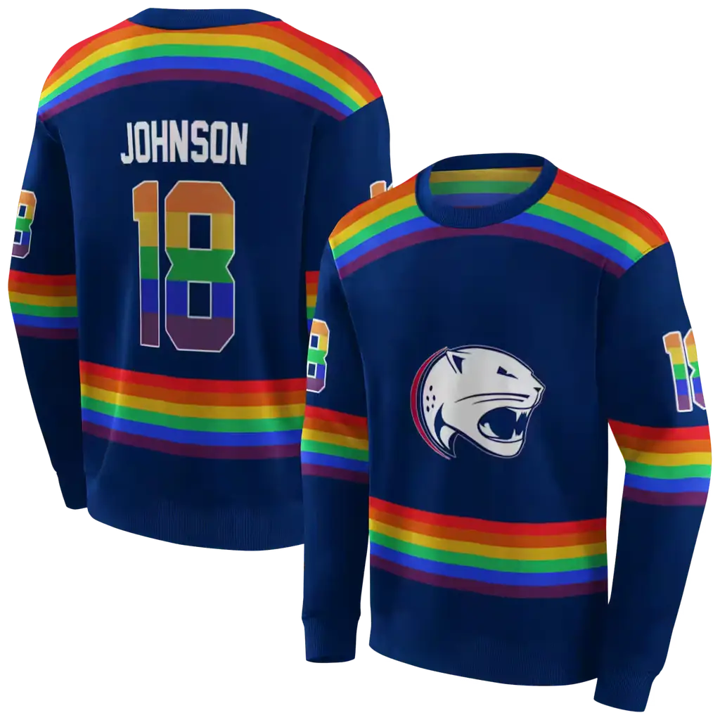 customized south alabama jaguars rainbow stripes blue hoodie premium grade customized south alabama jaguars rainbow stripes blue hoodie premium grade