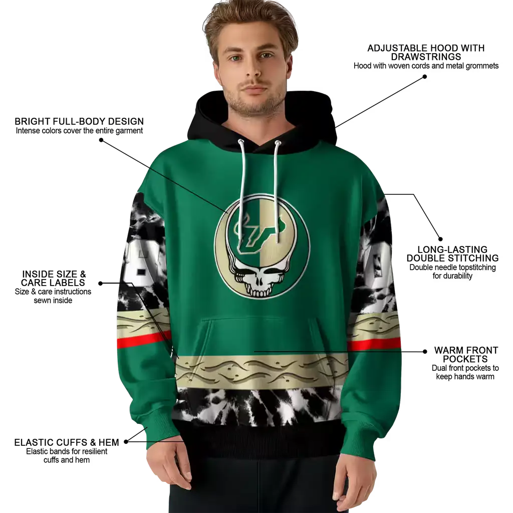 customized south florida bulls grateful vibes green hoodie latest model customized south florida bulls grateful vibes green hoodie latest model