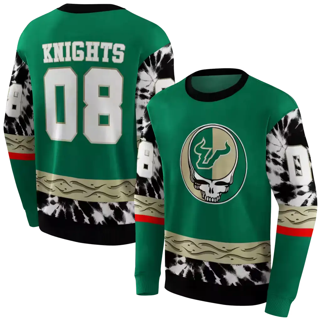 customized south florida bulls grateful vibes green hoodie premium grade customized south florida bulls grateful vibes green hoodie premium grade