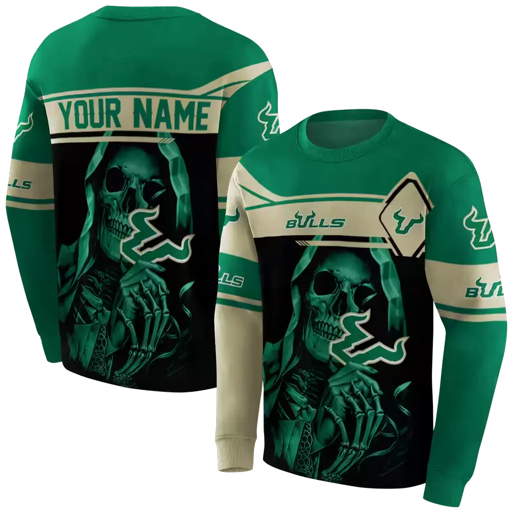 customized south florida bulls grim reaper green black hoodie premium grade customized south florida bulls grim reaper green black hoodie premium grade