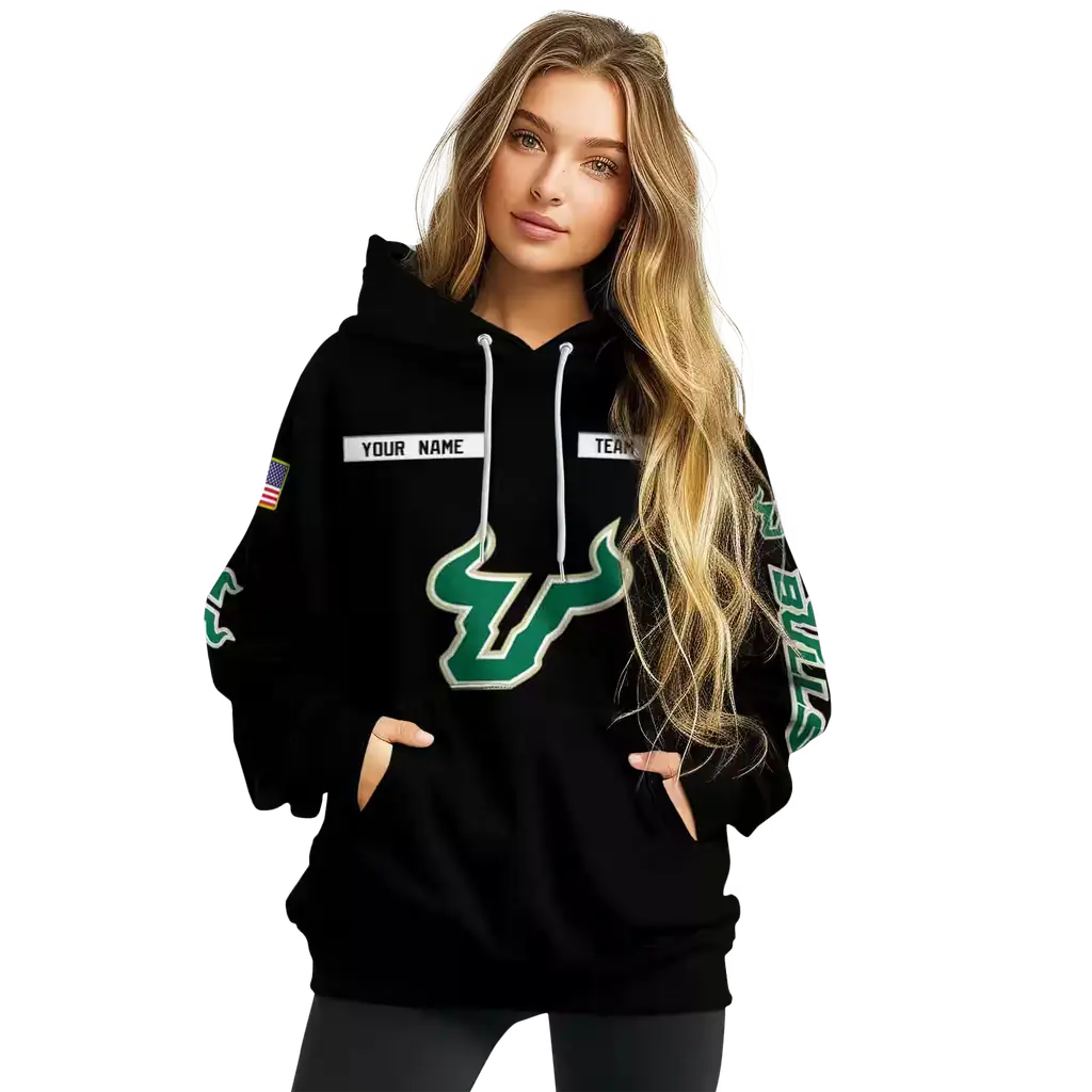 customized south florida bulls punisher skull black hoodie high quality customized south florida bulls punisher skull black hoodie high quality