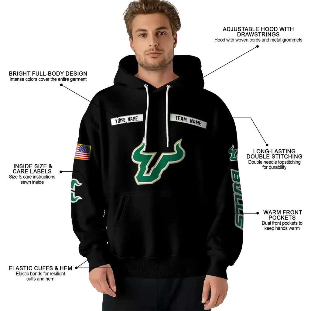 customized south florida bulls punisher skull black hoodie latest model customized south florida bulls punisher skull black hoodie latest model