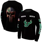 customized south florida bulls punisher skull black hoodie best selling