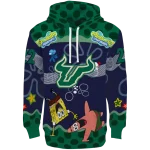 customized south florida bulls spongebob patrick star green navy hoodie best selling