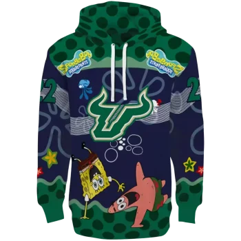 customized south florida bulls spongebob patrick star green navy hoodie best selling