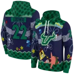 customized south florida bulls spongebob patrick star green navy hoodie best selling