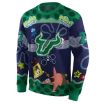 customized south florida bulls spongebob patrick star green navy hoodie best selling