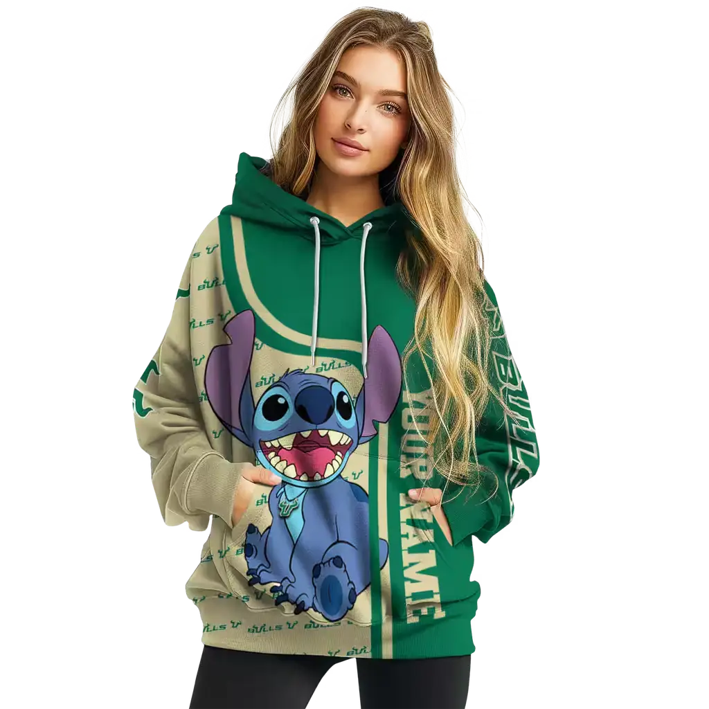 customized south florida bulls stitch green hoodie high quality customized south florida bulls stitch green hoodie high quality