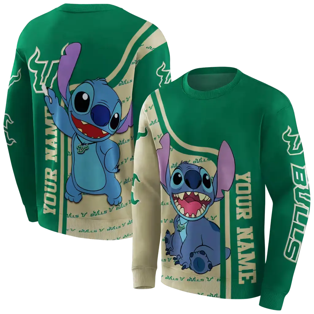 customized south florida bulls stitch green hoodie premium grade customized south florida bulls stitch green hoodie premium grade