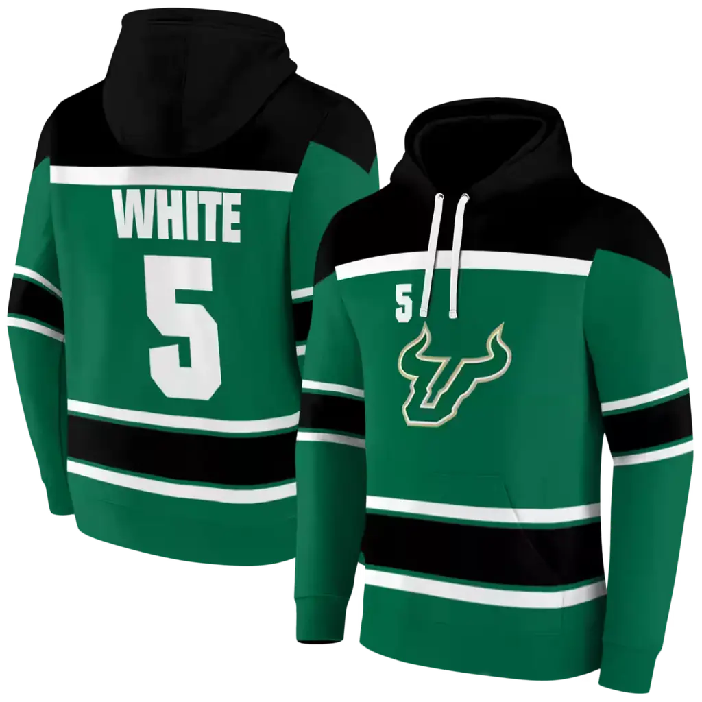 customized south florida bulls striped pattern green hoodie fashion forward customized south florida bulls striped pattern green hoodie fashion forward