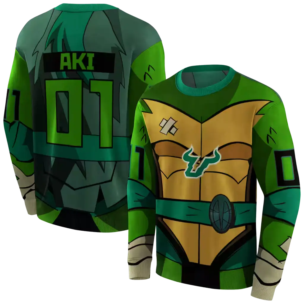 customized south florida bulls superhero armor green hoodie premium grade customized south florida bulls superhero armor green hoodie premium grade