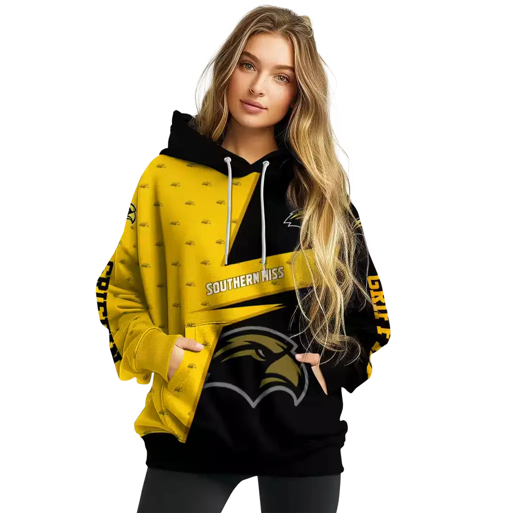 customized southern miss golden eagles abstract shape black hoodie high quality customized southern miss golden eagles abstract shape black hoodie high quality