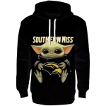 customized southern miss golden eagles baby yoda black hoodie best selling