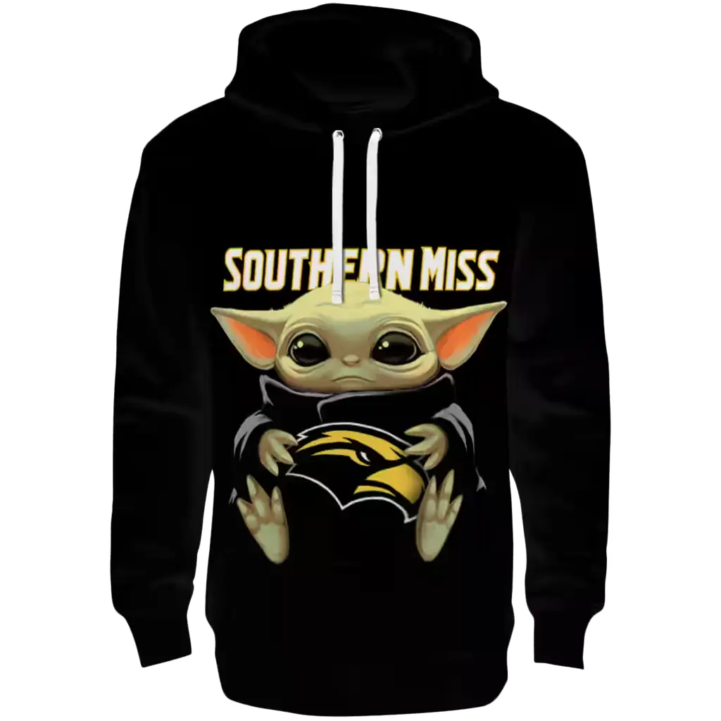 customized southern miss golden eagles baby yoda black hoodie best selling customized southern miss golden eagles baby yoda black hoodie best selling