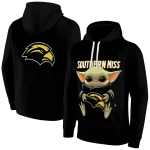 customized southern miss golden eagles baby yoda black hoodie best selling