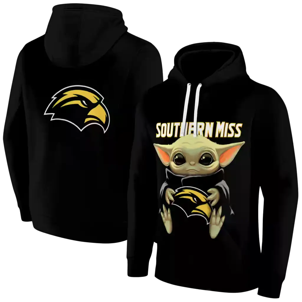 customized southern miss golden eagles baby yoda black hoodie fashion forward customized southern miss golden eagles baby yoda black hoodie fashion forward