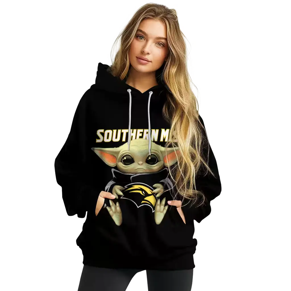 customized southern miss golden eagles baby yoda black hoodie high quality customized southern miss golden eagles baby yoda black hoodie high quality