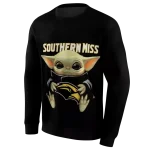 customized southern miss golden eagles baby yoda black hoodie best selling