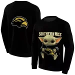 customized southern miss golden eagles baby yoda black hoodie best selling