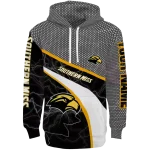 customized southern miss golden eagles hexagonal mesh black gray hoodie best selling